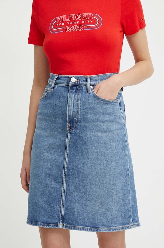 Traper suknja Tommy Hilfiger Planet friendly plava WW0WW42881