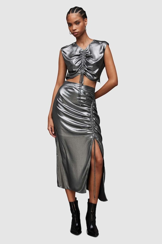 AllSaints fusta Carla uni gri WS058Z