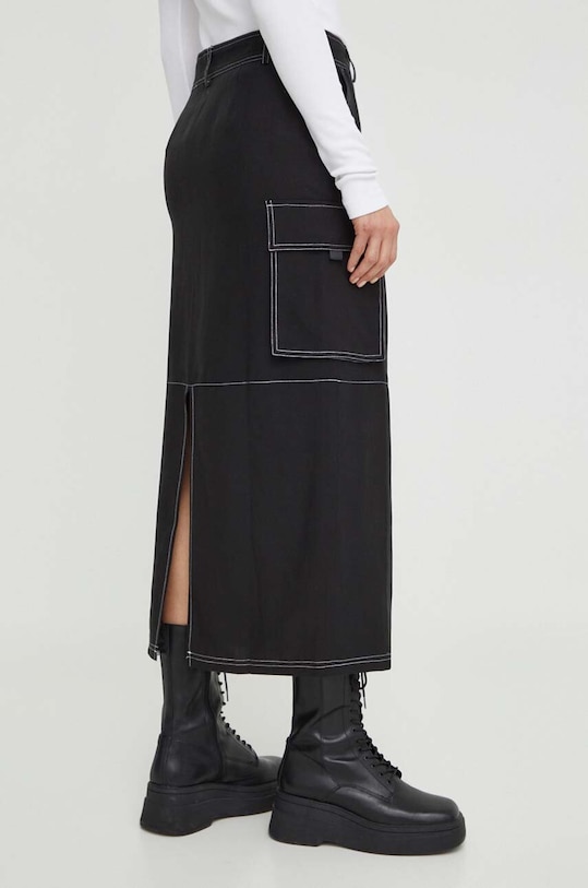 Îmbrăcăminte Résumé fustă din amestec de in 20021093 negru