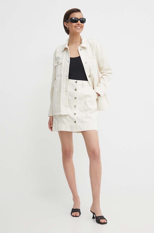 Lauren Ralph Lauren spódnica jeansowa 200934630 beżowy SS24
