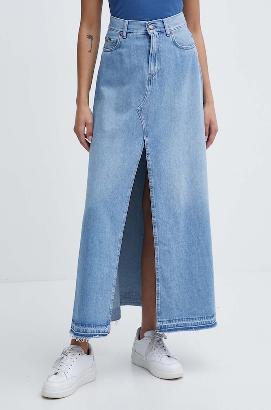 Rifľová sukňa Pepe Jeans MAXI SKIRT HW SKY REG bavlna modrá PL901130R