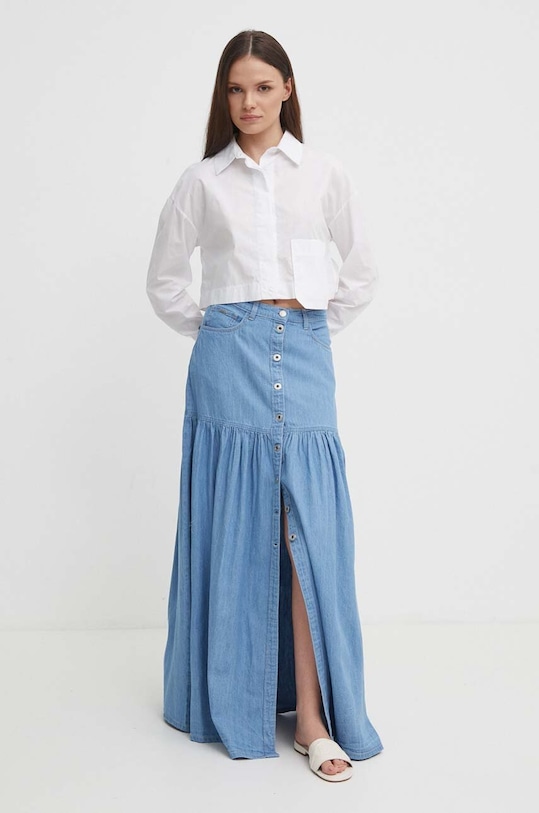 Sukně Pepe Jeans MAXI SKIRT HW DNM REG PL901131R modrá SS24