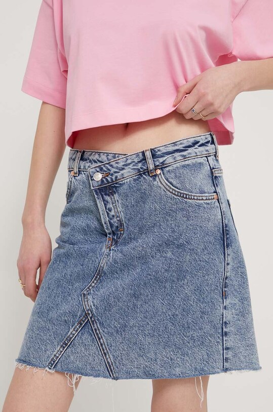 HUGO fustă din denim uni albastru 50513752