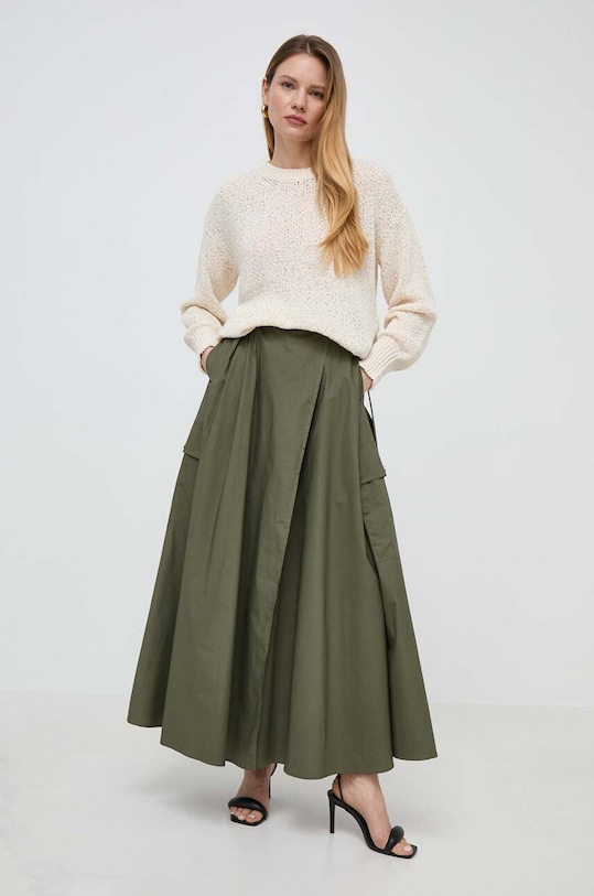 Suknja Twinset bez uzorka zelena 241TF2011