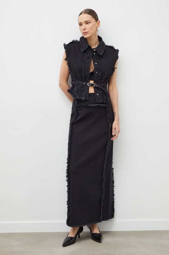 Τζιν φούστα Gestuz 10908698 μαύρο SS24