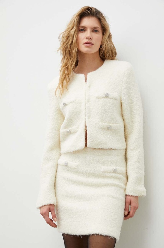 Sukňa s prímesou vlny Gestuz látka béžová 10908760