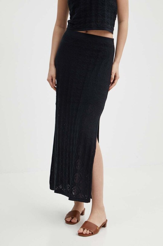 United Colors of Benetton fusta din bumbac uni negru 10985000A