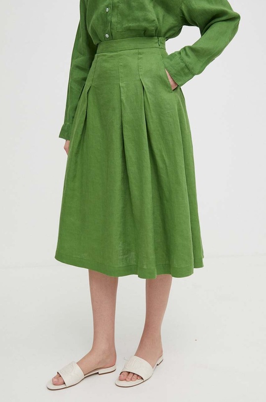 United Colors of Benetton gonna di lino 4AGHD0039 verde SS24