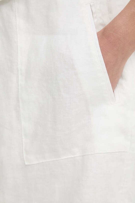 Ľanová sukňa Polo Ralph Lauren biela 211935410