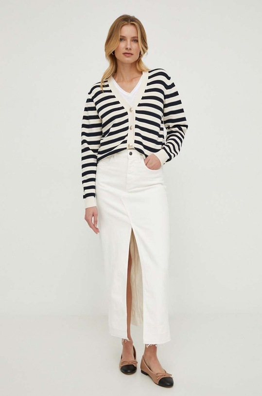 Sisley fustă din denim 4TLALE03I bej SS24