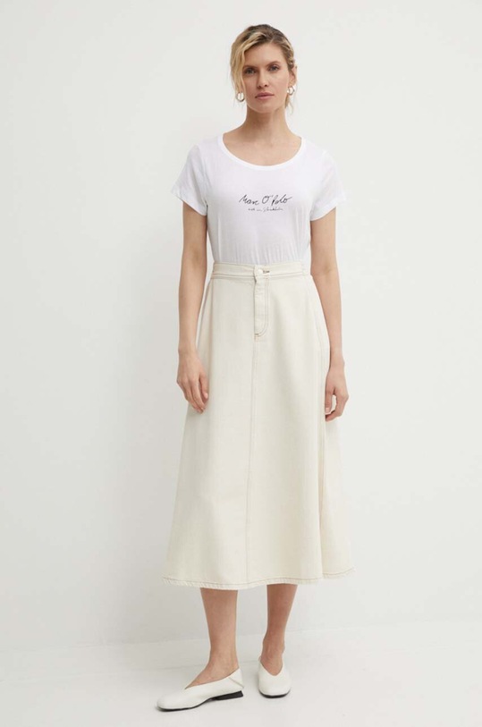 Rifľová sukňa Marc O'Polo 443918124045 béžová SS24