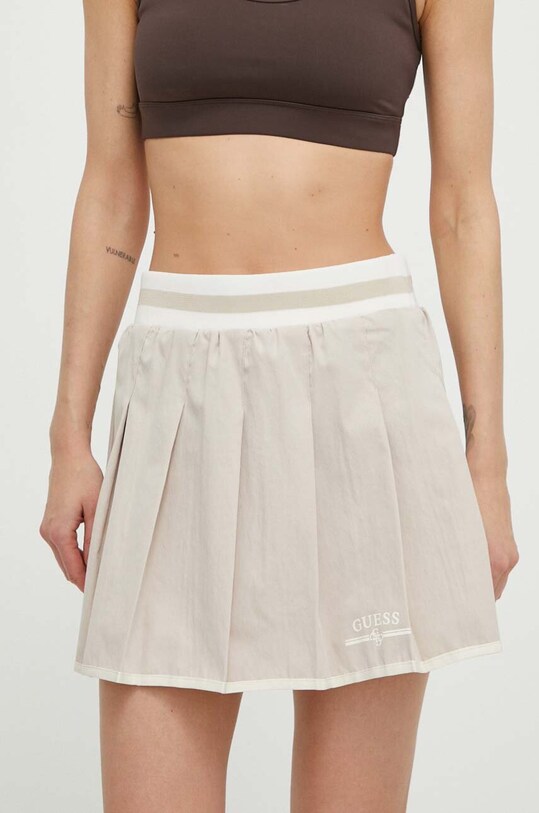 Suknja Guess ARLETH bez uzorka bež V4GD19.WG2Q0