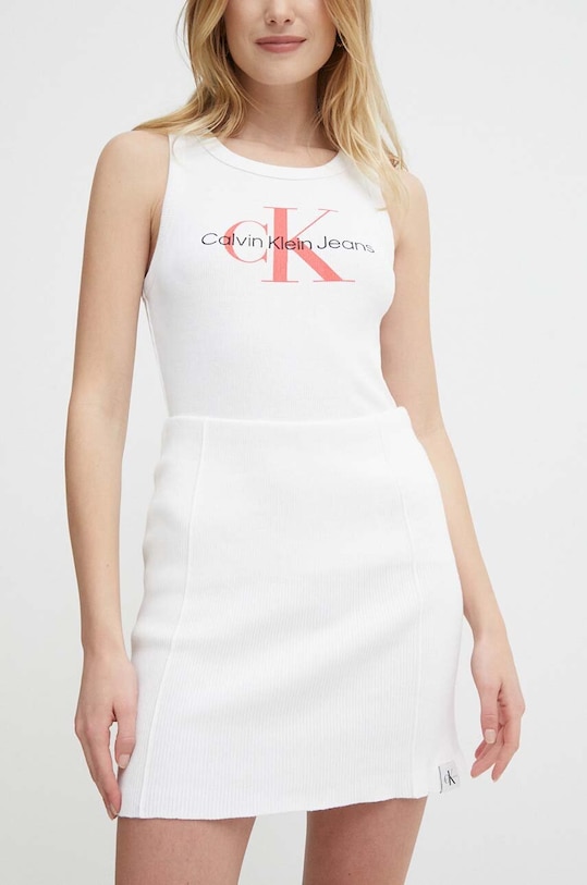 Sukně Calvin Klein Jeans mini bílá J20J223281