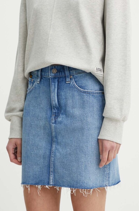 G-Star fustă din denim uni albastru D24387.D538
