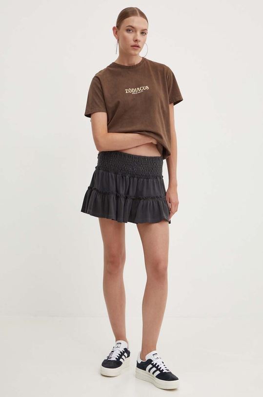 Bavlnená sukňa Superdry W7210319A.02A sivá SS24