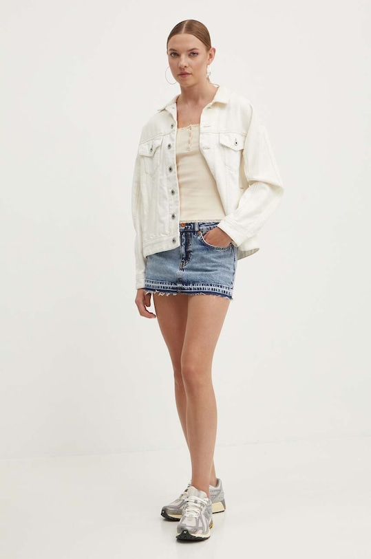 Superdry fustă din denim W7210317A.8BD albastru SS24