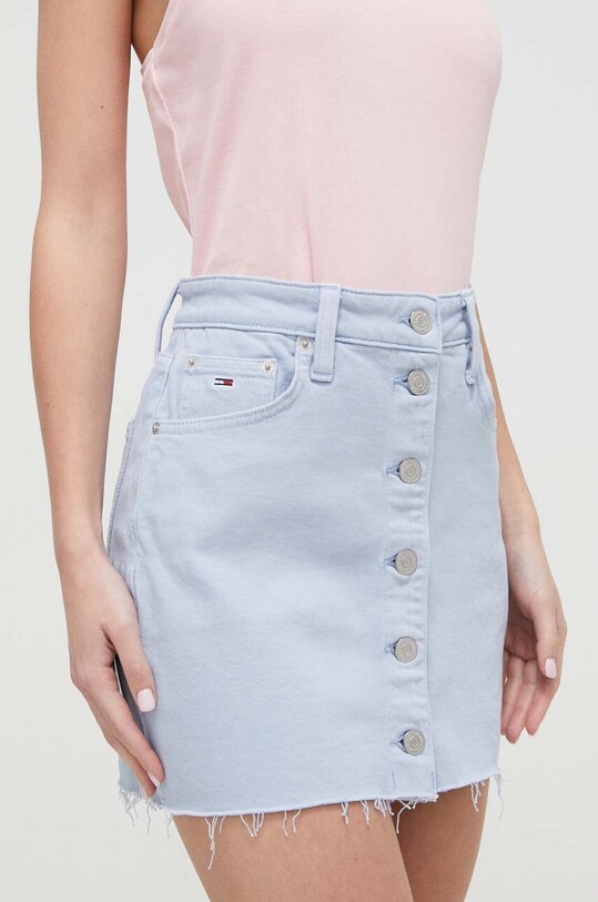 Tommy Jeans fustă din denim uni albastru DW0DW17871