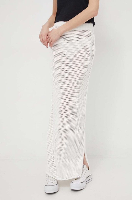 Tommy Jeans fustă din bumbac uni alb DW0DW17878