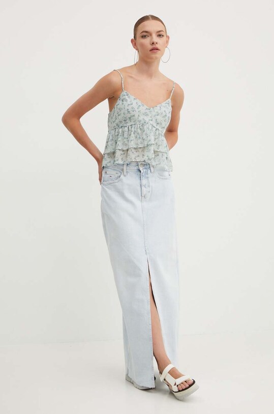 Tommy Jeans fustă din denim DW0DW17672 albastru SS24