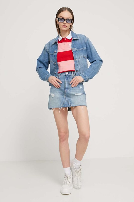 Tommy Jeans fustă din denim DW0DW17675 albastru SS24