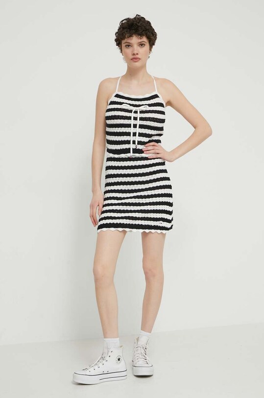 Tommy Jeans fustă din bumbac DW0DW17961 negru SS24