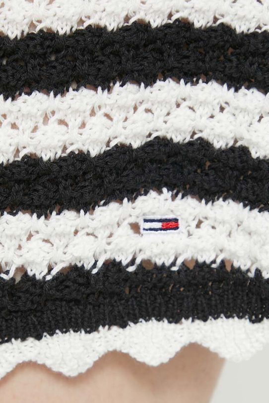 Βαμβακερή φούστα Tommy Jeans DW0DW17961 μαύρο