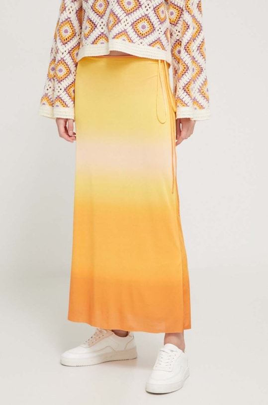 Sukňa Desigual pletenina žltá 24SWFK02