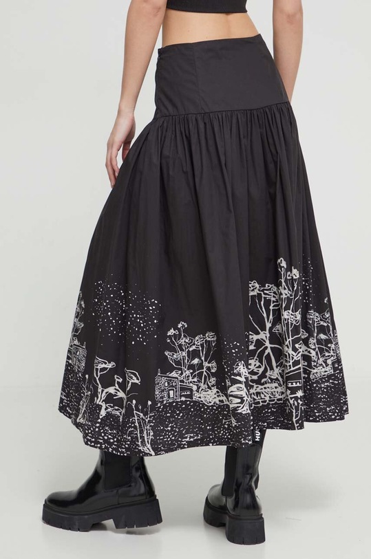 Odzież Desigual spódnica bawełniana SALERNO 24SWFW11 czarny