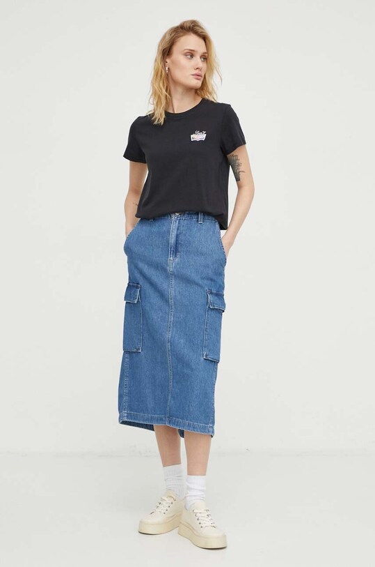 Levi's fustă din denim A7539 albastru SS24