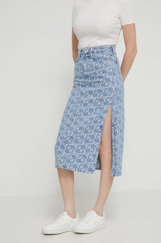 Džínová sukně Karl Lagerfeld Jeans midi modrá 241J1201
