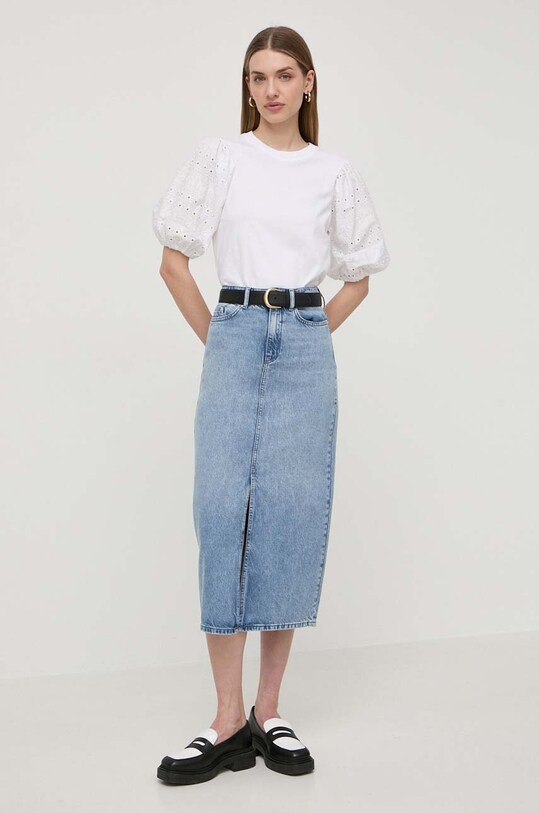 Karl Lagerfeld spódnica jeansowa 241W1220 niebieski SS24