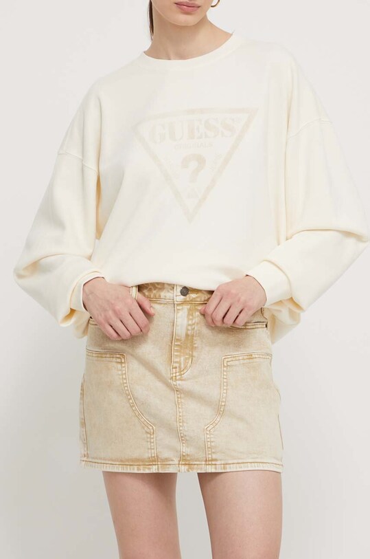 Джинсовая юбка Guess Originals casual бежевый W4GG53D4RG0