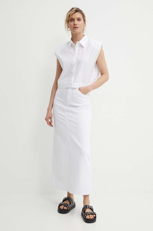 Τζιν φούστα Gestuz 10909059 λευκό SS24