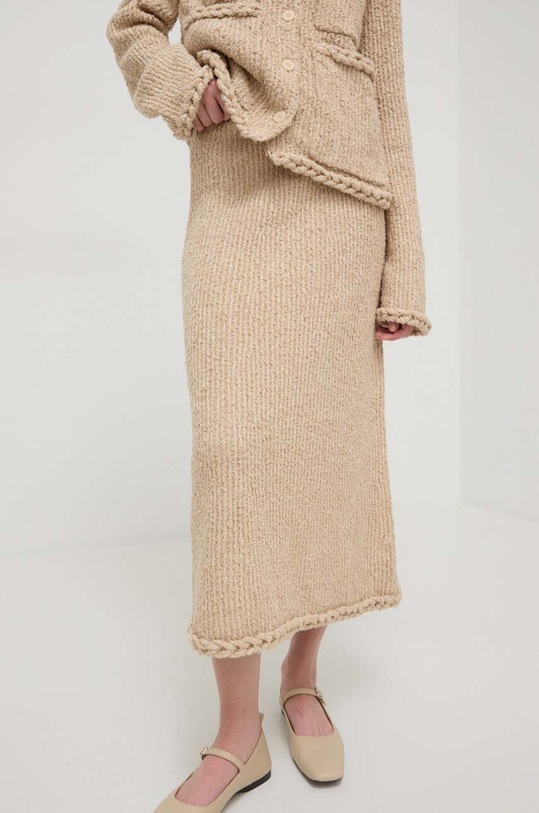 Φούστα από λινό μείγμα By Malene Birger Q72350002 μπεζ SS24