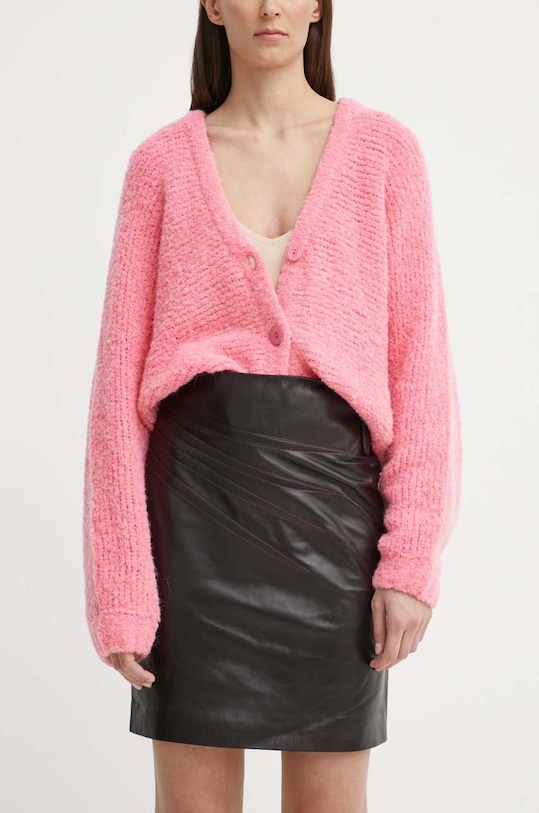 Remain fusta de piele maro 502005578