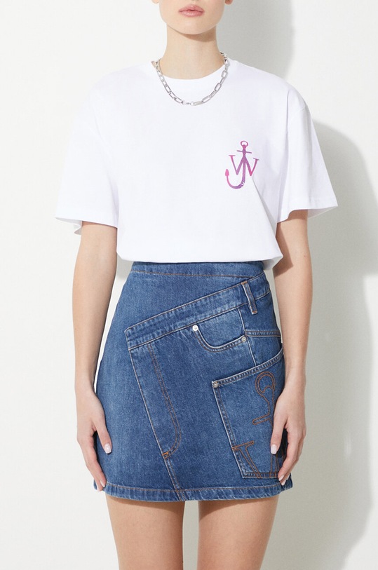 JW Anderson spódnica jeansowa Twisted Mini Skirt gładkie niebieski DK0020.PG1499.804