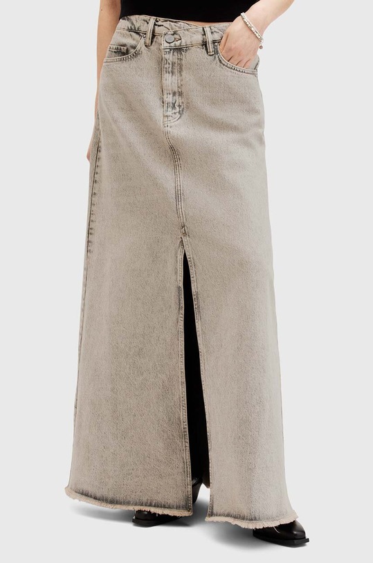 Bavlněná džínová sukně AllSaints NOIR MAXI SKIRT W045RA béžová SS24