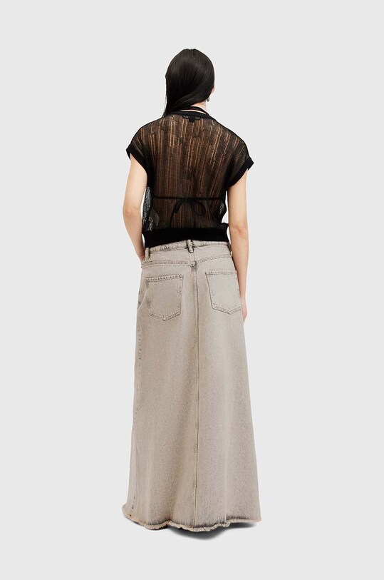 Хлопковая джинсовая юбка AllSaints NOIR MAXI SKIRT W045RA бежевый