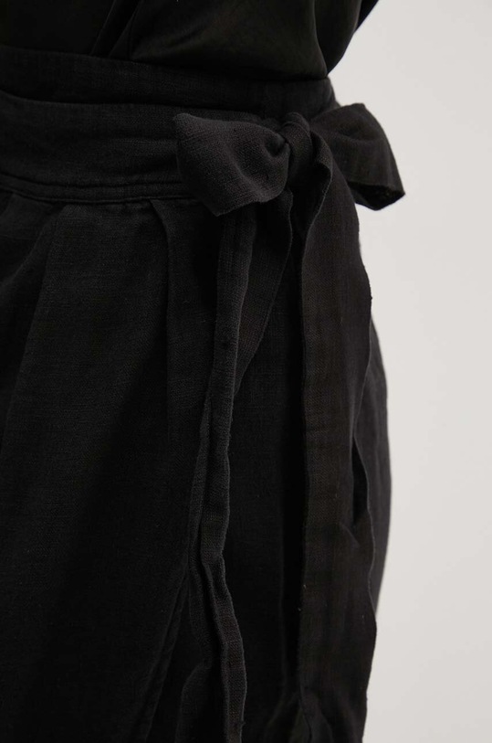 Sisley spódnica lniana czarny 41I4L002D