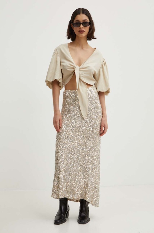 Never Fully Dressed spódnica NFDSK532 srebrny SS24