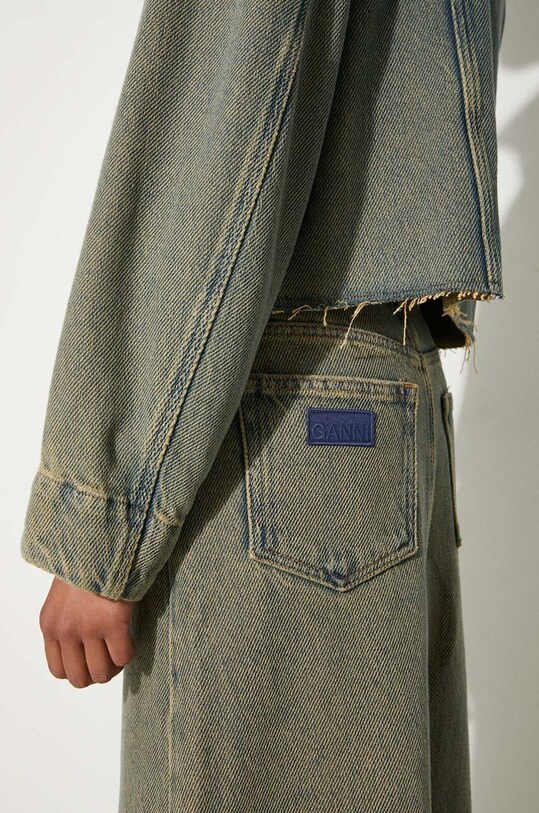 GANNI denim skirt Overdyed Heavy Denim Maxi Skirt J1477 brown