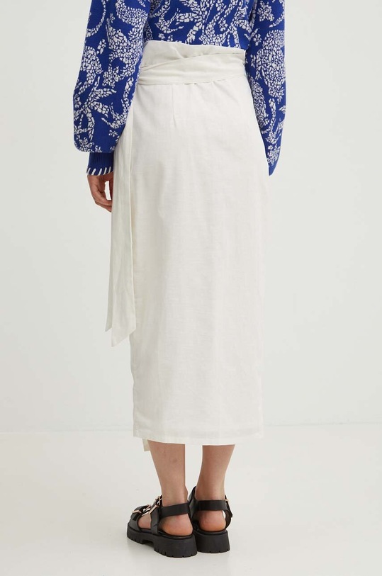 Odzież Never Fully Dressed spódnica z domieszką lnu Jaspre Skirt NFDSK506 biały