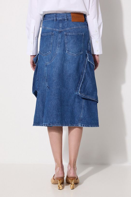 Odzież JW Anderson spódnica jeansowa Cargo Pocket Midi Skirt DK0021.PG1560.800 granatowy