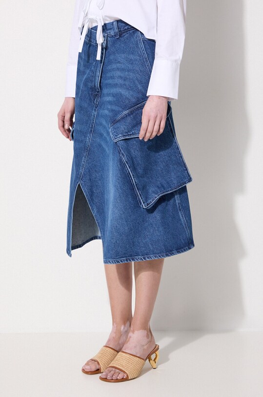 JW Anderson spódnica jeansowa Cargo Pocket Midi Skirt granatowy DK0021.PG1560.800