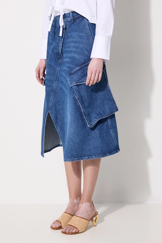 JW Anderson fustă din denim Cargo Pocket Midi Skirt bleumarin DK0021.PG1560.800