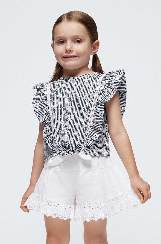 Mayoral pantaloni scurți din bumbac pentru copii casual alb 3910.6H.Mini.PPYH
