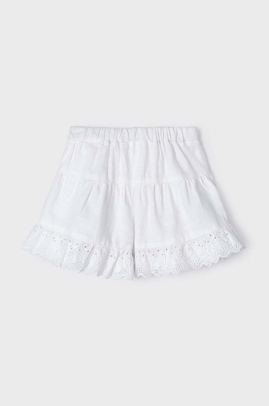 Fete Mayoral pantaloni scurți din bumbac pentru copii 3910.6H.Mini.PPYH alb
