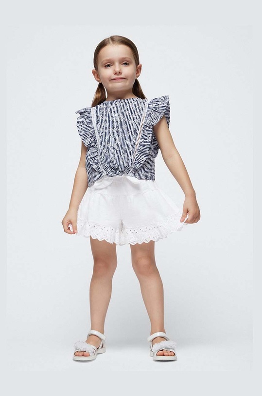 Детские хлопковые шорты Mayoral 3910.6H.Mini.PPYH белый