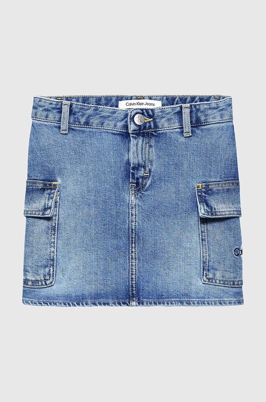 Βαμβακερή τζιν φούστα Calvin Klein Jeans IG0IG02385.PPYH μπλε SS24