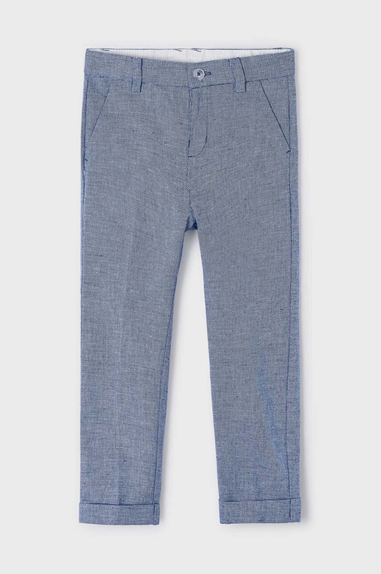 Mayoral pantaloni cu amestec de in pentru copii panza albastru 3542.5B.Mini.PPYH